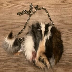 Faux Fur Crossbody Bag with Chain Strap